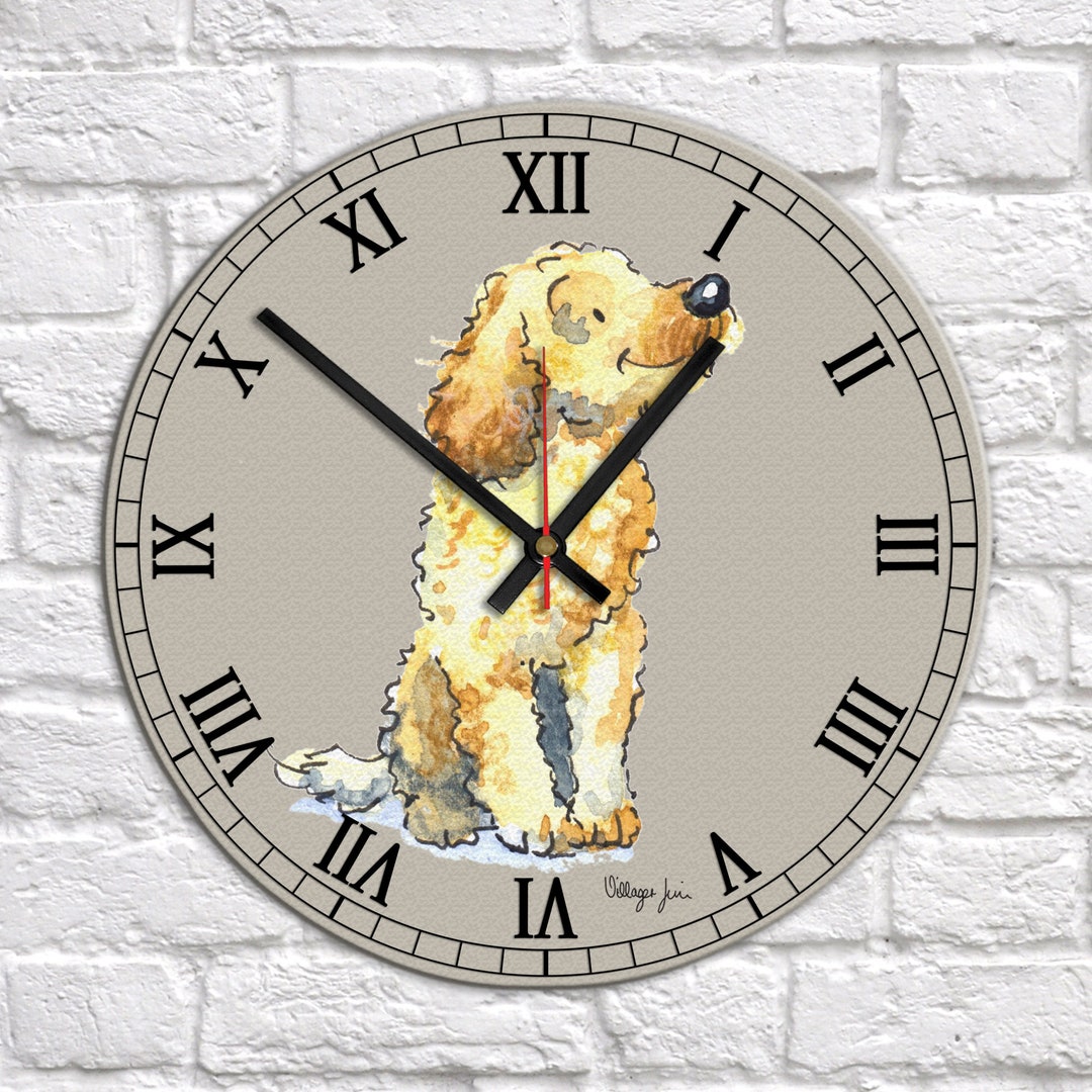 Cavapoo Yellow Clock - Etsy