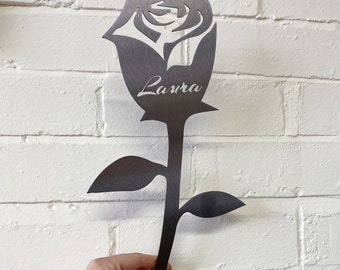 Personalised Rose - Rustic Garden Sculpture