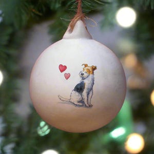 Pallina rotonda in ceramica Fox Terrier