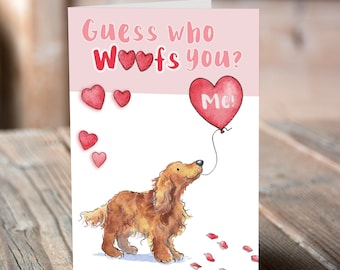 Cocker Spaniel Tan Valentine's Card