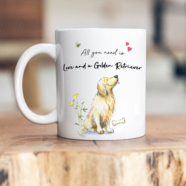 Love and a Golden Retriever Ceramic Mug