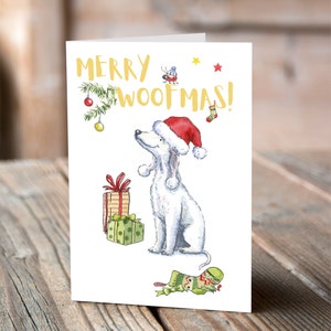 Carte de Noël Bedlington Terrier