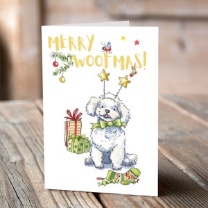 Bichon Frise Christmas Card