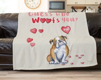 Bulldog Valentine's Throw