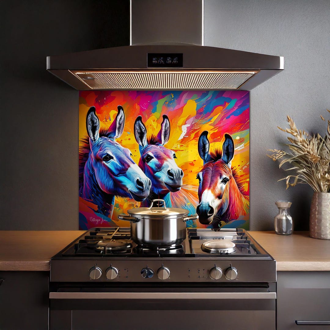Pouting Donkeys Art Splashback - Etsy