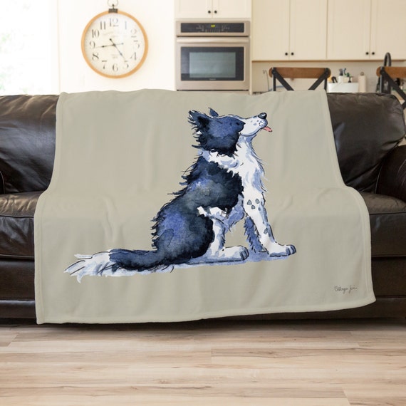 Border collie throw blanket hot sale