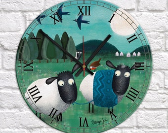 Bobbin and the Woolly Jumpers - Sheepies Art Clock