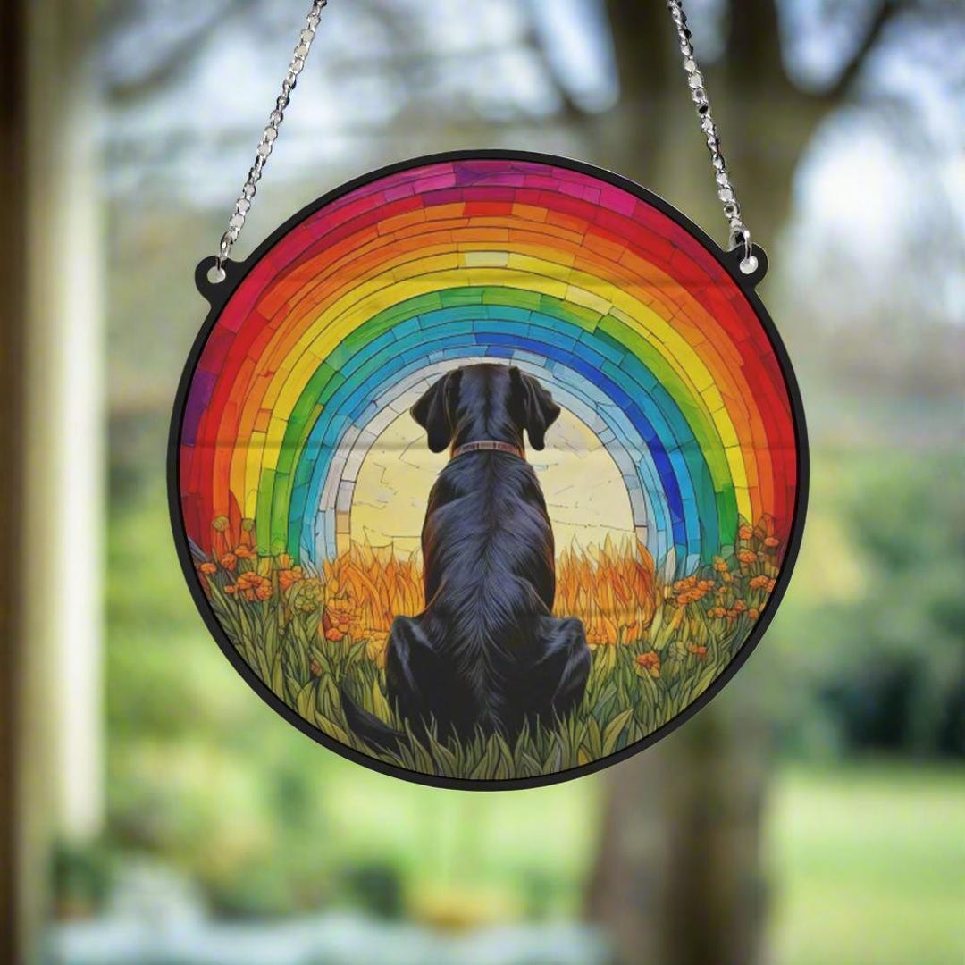 Labrador Bridge Labrador Rainbow Bridge Stained Glass Effect Suncatcher - Etsy