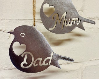 Mum & Dad Mini Steel Robin Duo