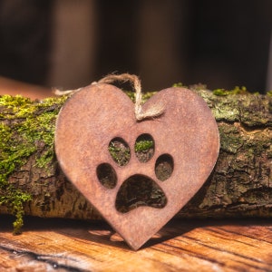 Paw Print Hanging Heart - Garden & Home Ornament