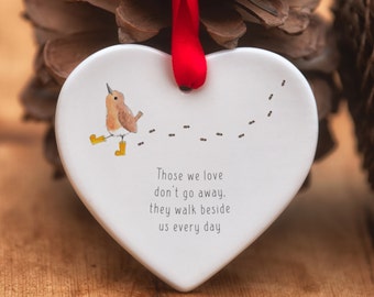 Walk Beside Us Ceramic Heart - Décorations pour la vie