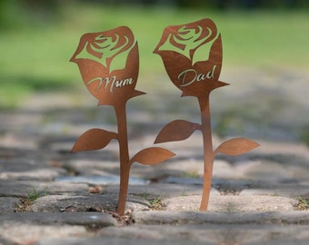 Mum & Dad Rose - Rustic Garden Sculpture