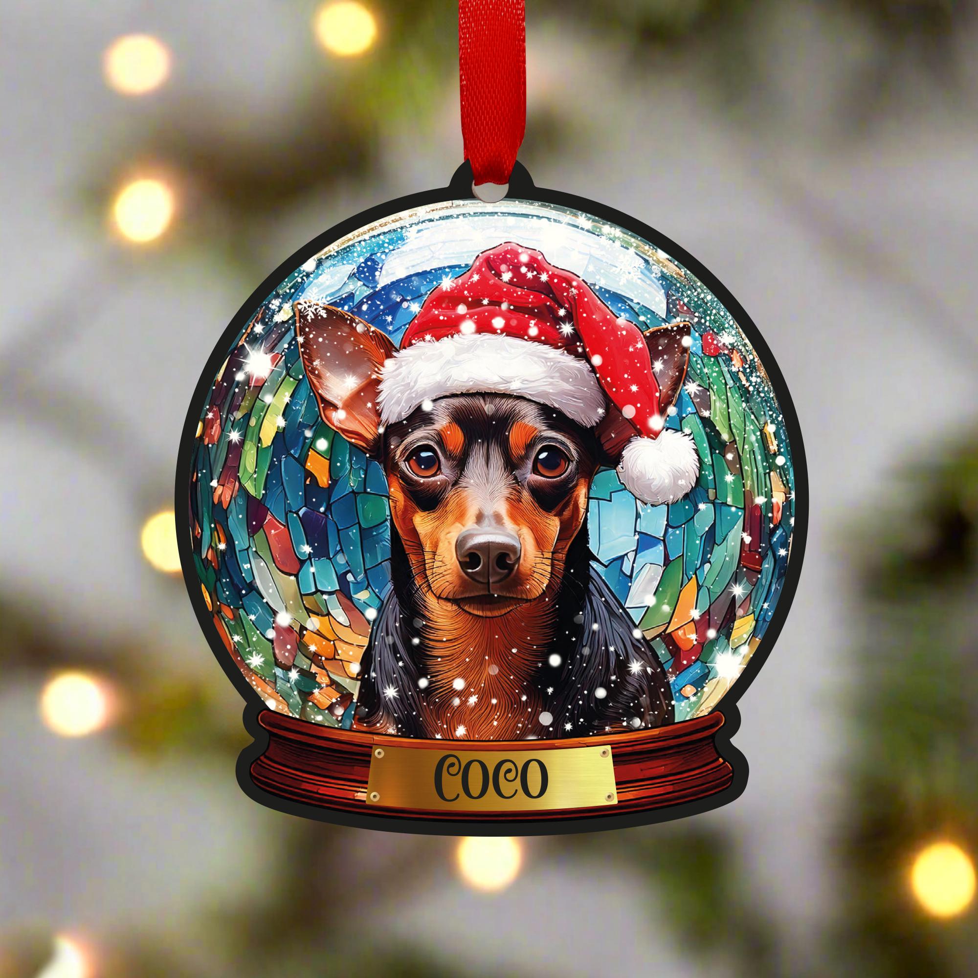 Autocollant Pinscher Miniature 3D Déchiré - Réfléchissant, Imperméable, 18 Cm, Pour Voiture, Frigo, Vitre