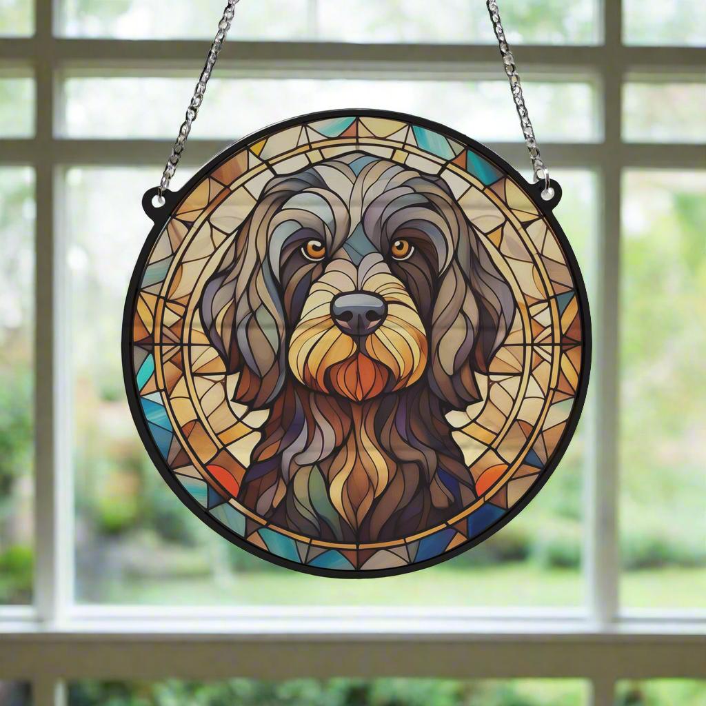 Stained Glass Cockapoo Cockapoo Stained Glass Effect Suncatcher - Etsy