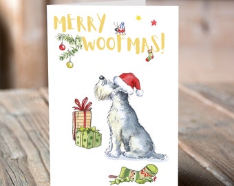 Schnauzer Christmas Card