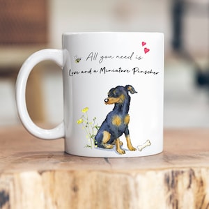 Love and a Miniature Pinscher Ceramic Mug