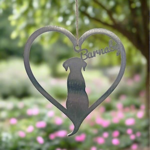 Personalisiertes Hundesilhouette-Stahlherz
