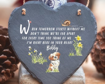 Shih Tzu - Personalised When Tomorrow Starts - Slate Heart