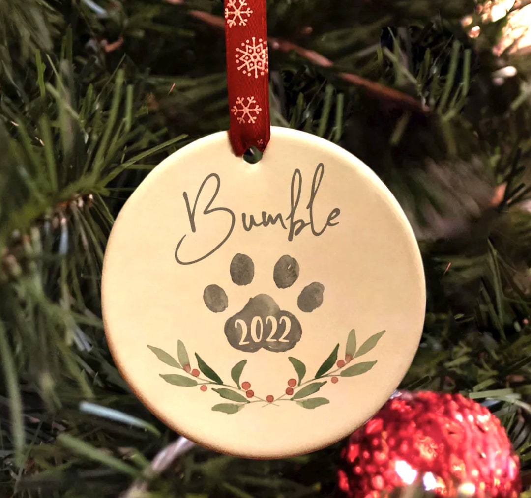 Dog Paw Print Bauble Decorations for Life Etsy
