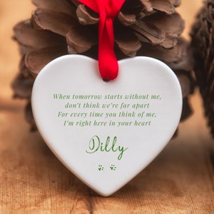 Personalised Memorial When Tomorrow Starts Ceramic Heart