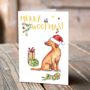 Carte de Noël rouge renard du Labrador