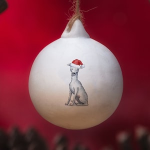 Whippet Ceramic Bauble