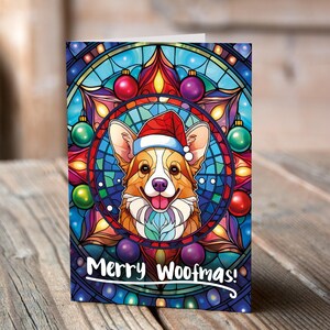 Carte de Noël Corgi dans un bonnet de Noel