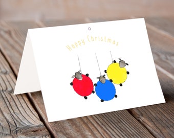 Ewe Love Baubles - Christmas Card