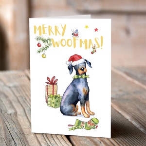 Doberman-kerstkaart