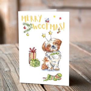Carte de Noël Shih Tzu