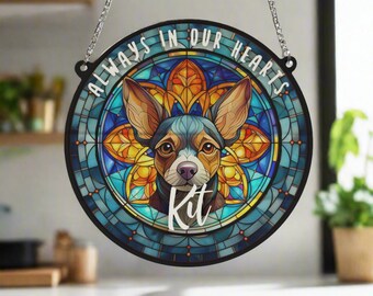 Chihuahua Memorial Stained Glass Effect Suncatcher