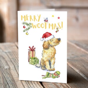 Cockapoo Blonde Christmas Card