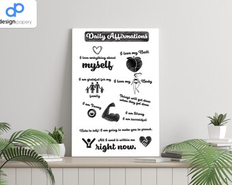 Daily Affirmations, Positive Affirmation, Motivational Poster, Affirmation Poster, Affirmations Poster, Positive Playroom, Classroom Art