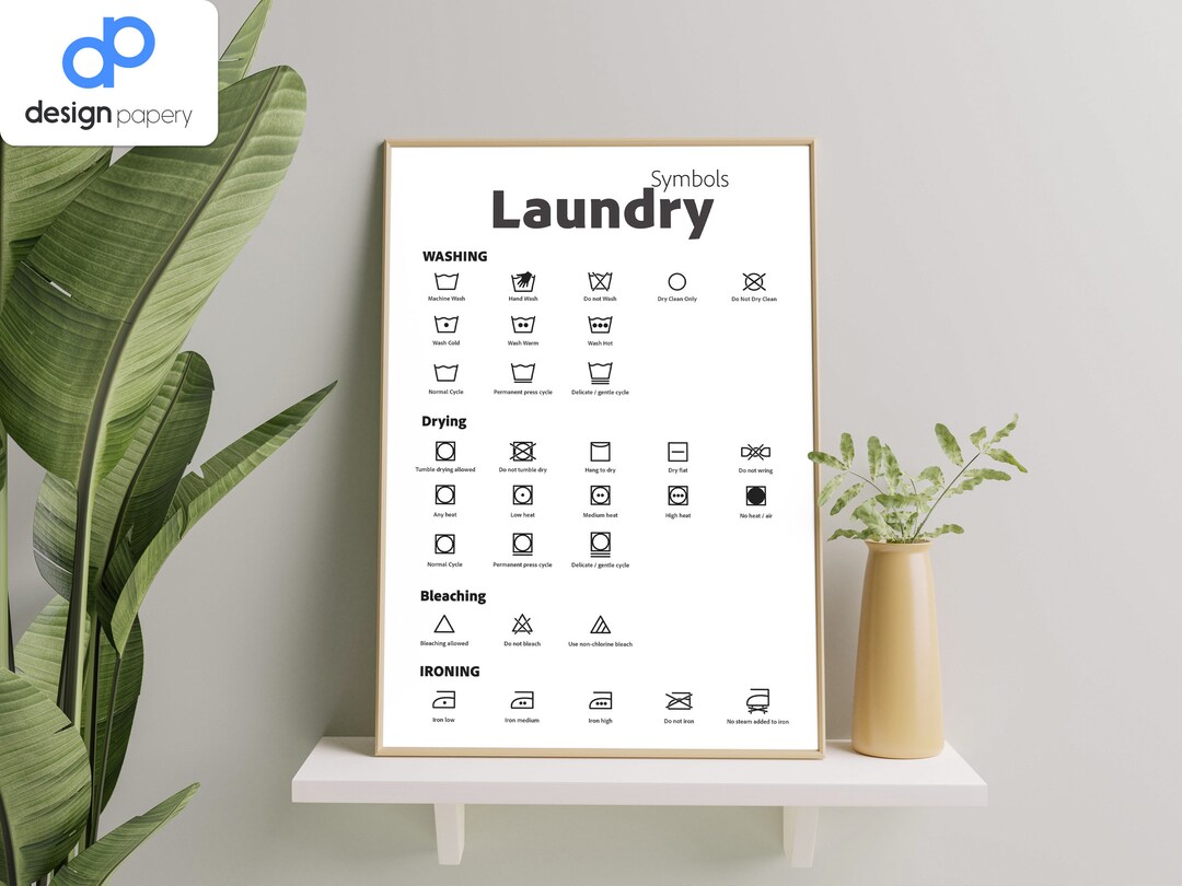 Laundry Guide, Laundry Symbols, Laundry Sign, Laundry Room Decor ...