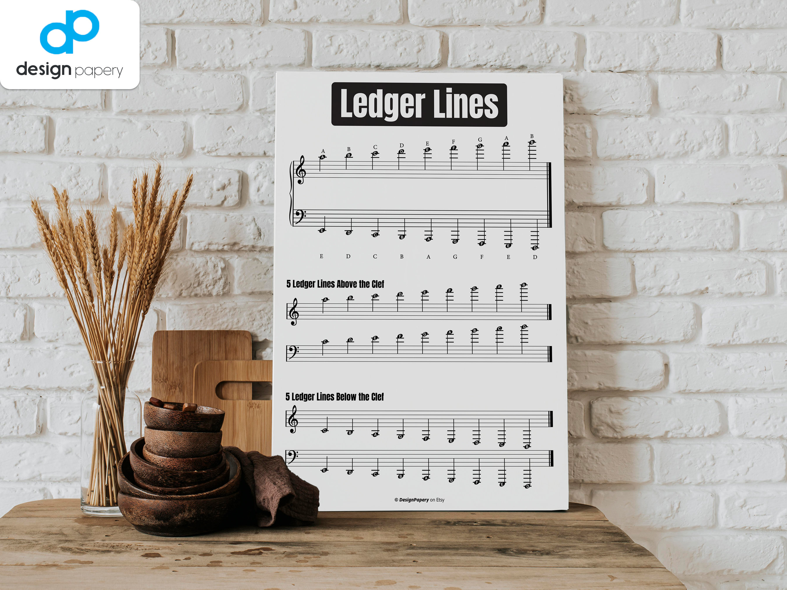 Ledger Lines, Music Notes, Notes Above the Musical Staff, Piano Grand