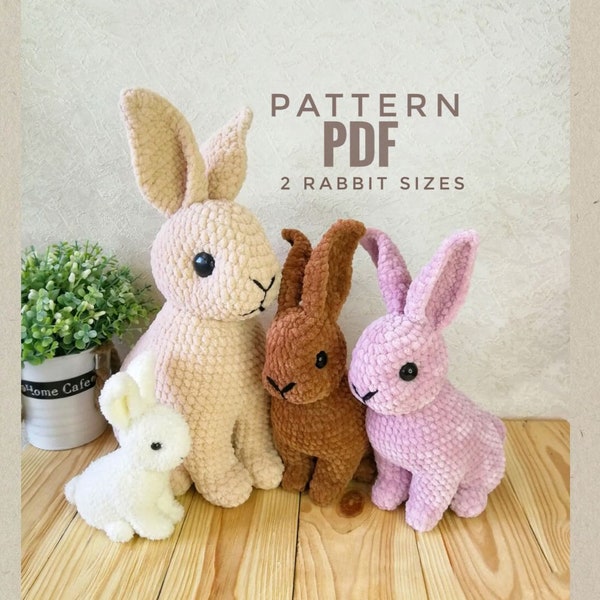 Bunny crochet pattern,  Rabbit crochet pattern Amigurumi, English PDF Tutorial, Cristmas gift, Easter bunny, realistic crochet hare