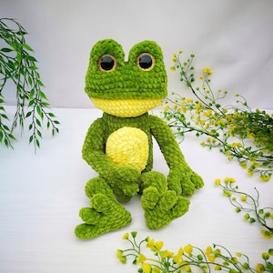 Crochet pattern frog plush, Amigurumi pattern frog crochet, Pattern toy dog, migurumi PDF Tutorial frog, cute frog toy