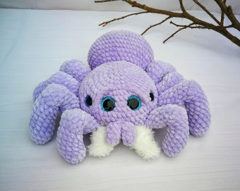 Crochet spider pattern, crochet tarantula pattern, cute fluffy spider toy, Low Sew Spider Pattern