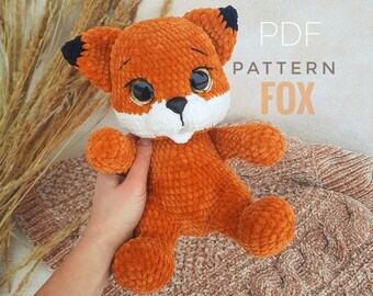 Crochet Fox pattern, Amigurumi pattern fox crochet, Crochet pattern fox plush, cute fox toy