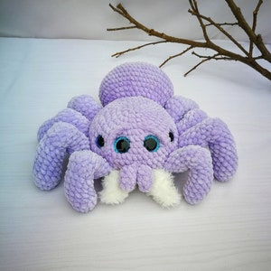 Crochet spider pattern, crochet tarantula pattern, cute fluffy spider toy, Low Sew Spider Pattern