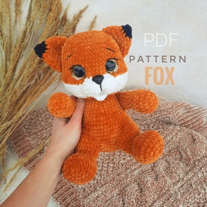 Crochet Fox pattern, Amigurumi pattern fox crochet, Crochet pattern fox plush, cute fox toy