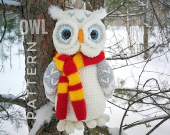 Polar owl crochet pattern, realistic owl pattern, cute crochet owl pdf file