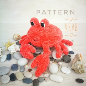 Crab crochet pattern, amigurumi pattern crab crochet, Crochet pattern crab plush, cute crab toy, sea creatures crochet