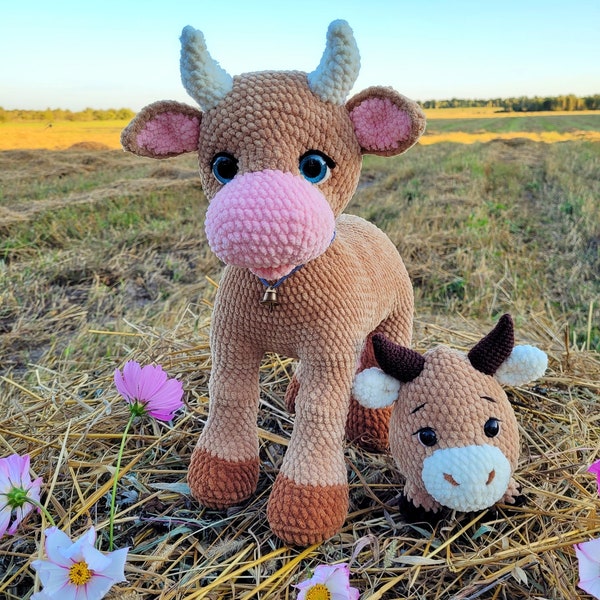 Crochet Cow Pattern and Bull crochet pattern, Cow Crochet Pattern, Calf Crochet pattern, cow amigurumi pattern, baby bull Amigurumi Crochet