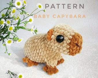 Pattern: crochet baby capybara, аmigurumi plushie crochet capybara, Pattern toy capybara, capybara Pattern