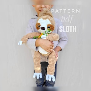 Sloth Crochet pattern Amigurumi PDF pattern, Crochet Sloth plush pattern,  crochet sloth toy