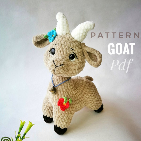 Crochet goat Pattern, goat Crochet Pattern, goat amigurumi pattern, goat Amigurumi Crochet