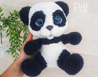 Panda crochet pattern, Amigurumi pattern panda crochet, Crochet pattern panda plush, cute panda toy