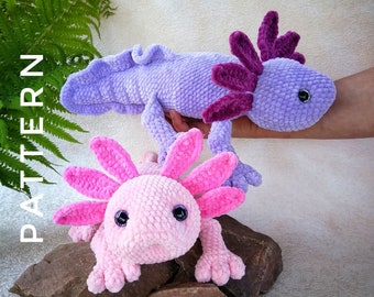 Crochet Axolotl PDF pattern, plush axolotl, cute  axolotl, crocheted axolotl, axolotl toy