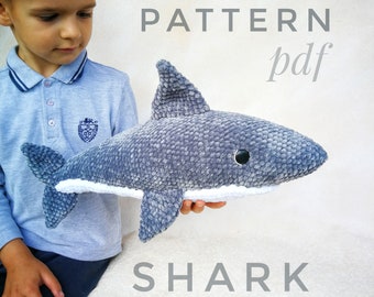 Pattern shark crochet, аmigurumi plushie crochet shark, shark pillow, Pattern toy shark, shark Pattern